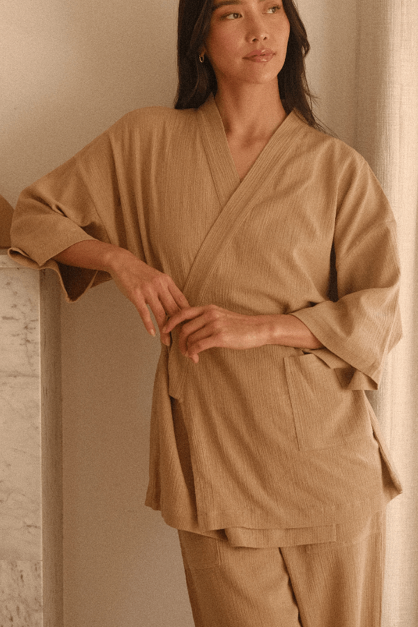 OddBird Loungewear Kardeş Şile Loungewear Separates - Mediterranean Sand