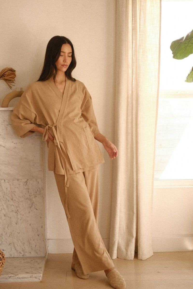 OddBird Loungewear Kardeş Şile Loungewear Separates - Mediterranean Sand