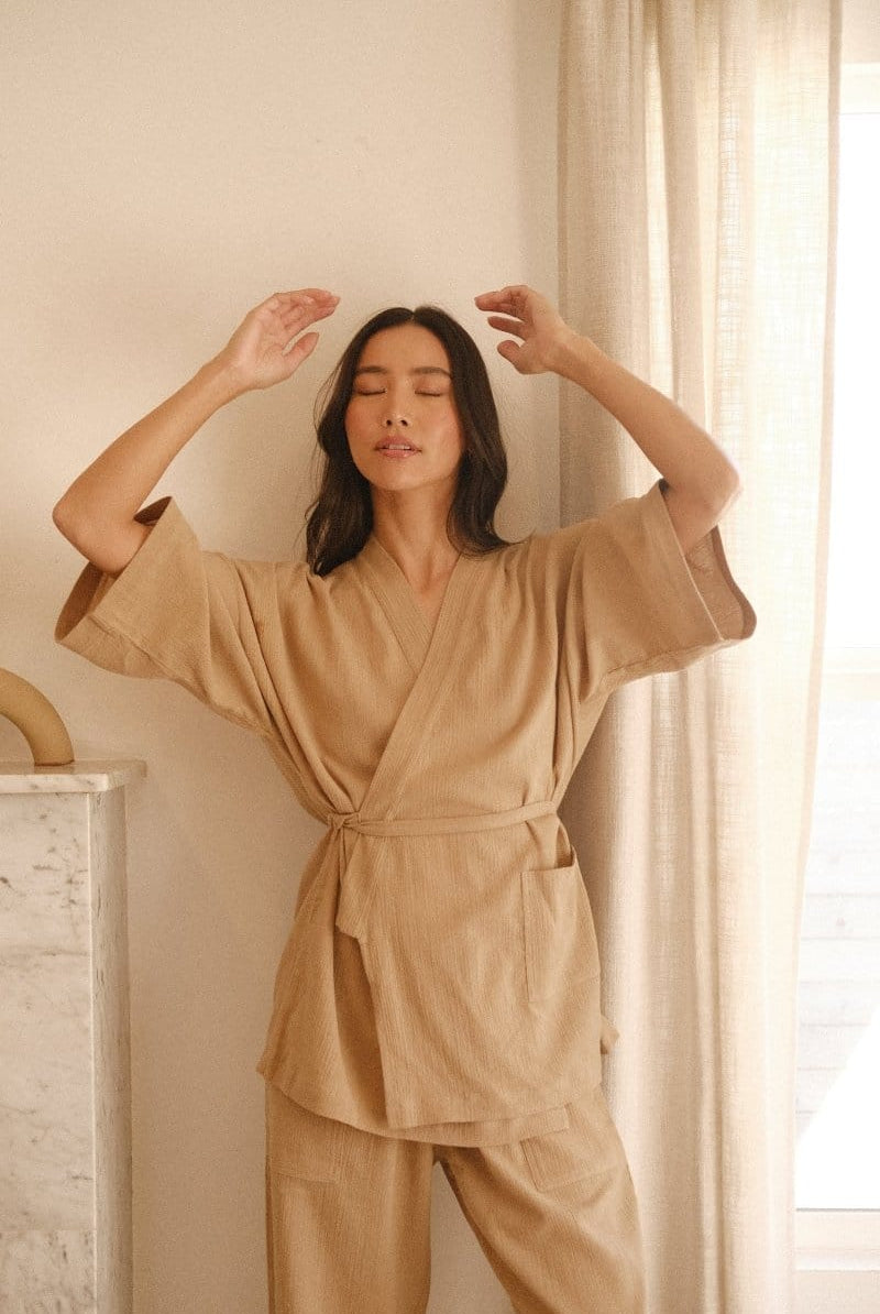 OddBird Loungewear Kardeş Şile Loungewear Separates - Mediterranean Sand
