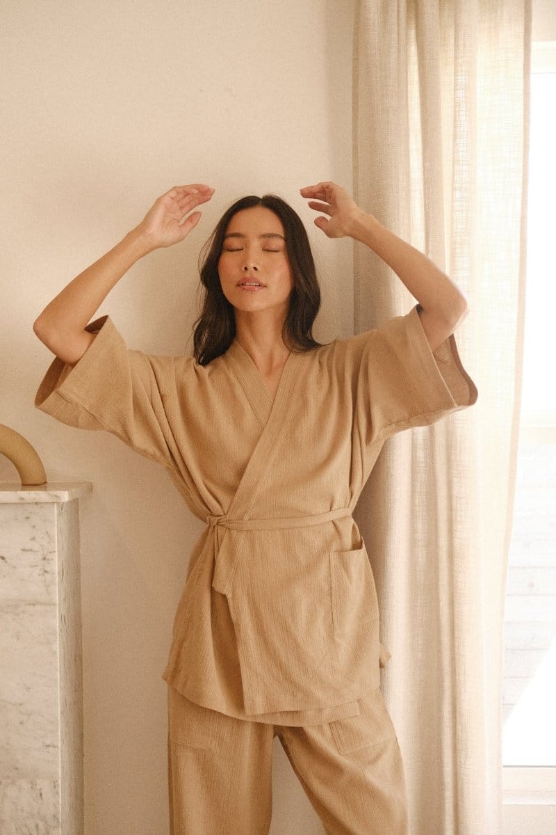 OddBird Loungewear Kardeş Şile Loungewear Separates - Mediterranean Sand