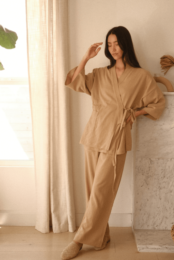 OddBird Loungewear Kardeş Şile Loungewear Separates - Mediterranean Sand