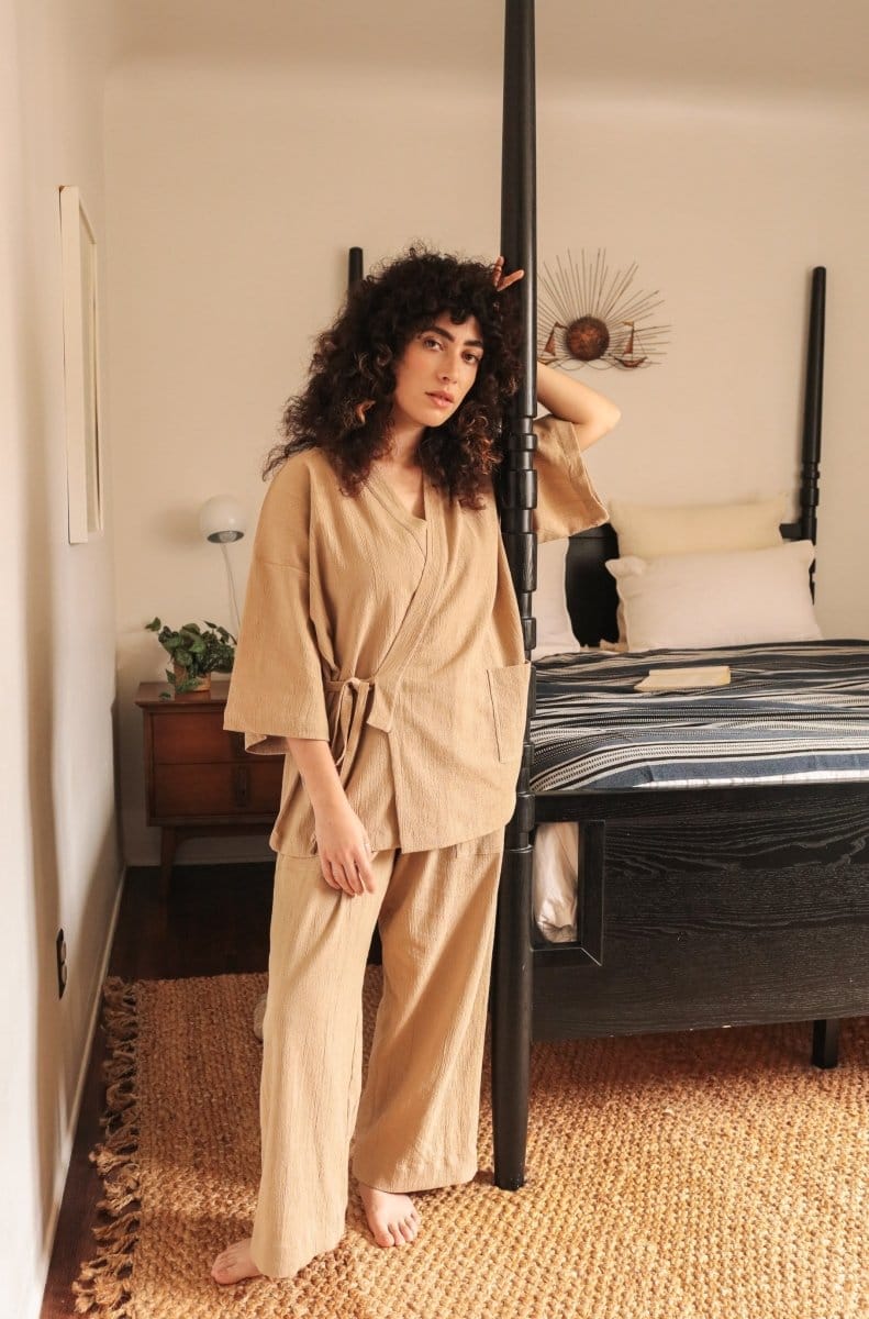 OddBird Loungewear Kardeş Şile Loungewear Separates - Mediterranean Sand