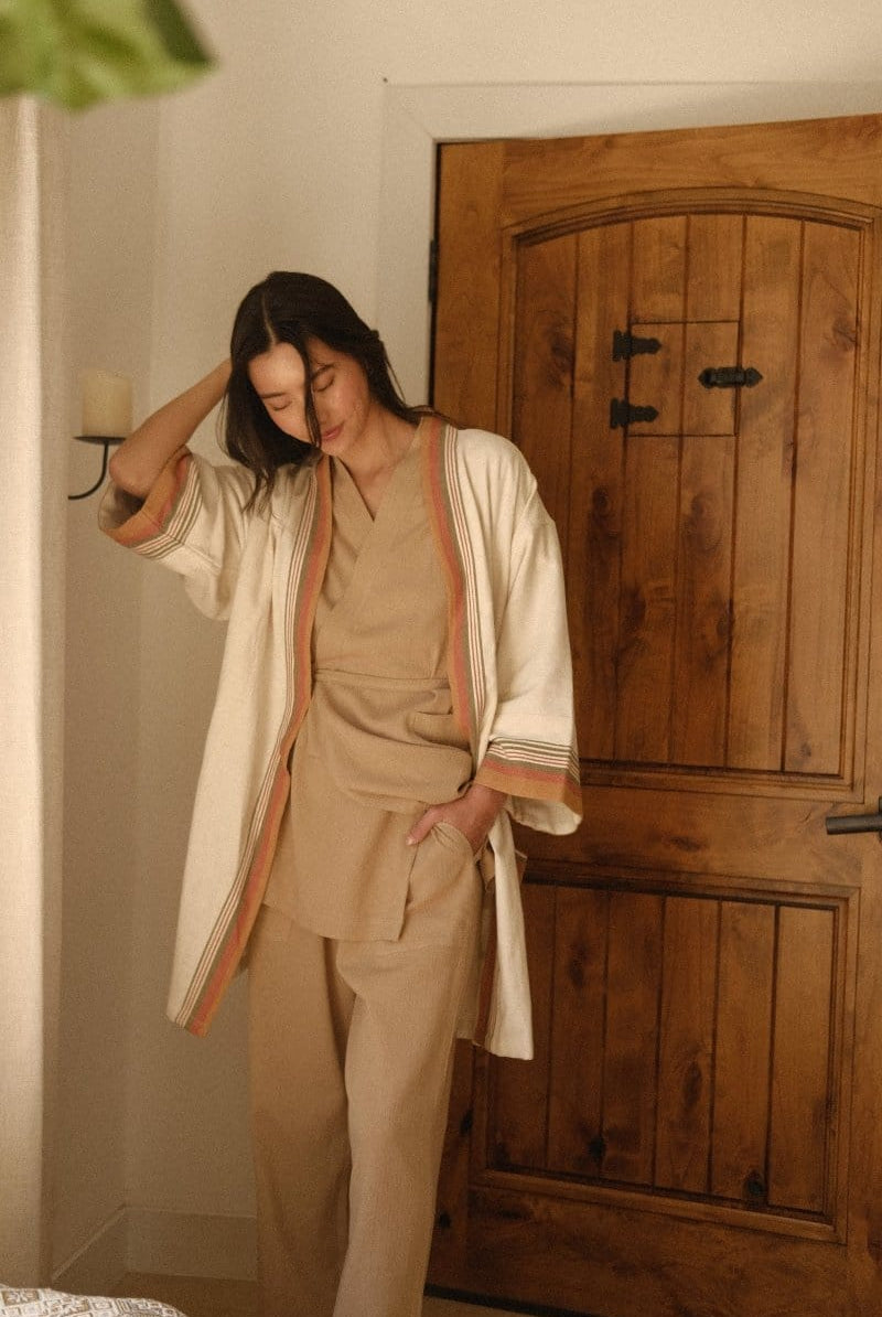 OddBird Loungewear Kardeş Şile Loungewear Separates - Mediterranean Sand