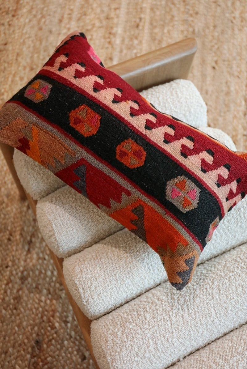 OddBird Pillows Kilim Lumbar Pillow On Bes