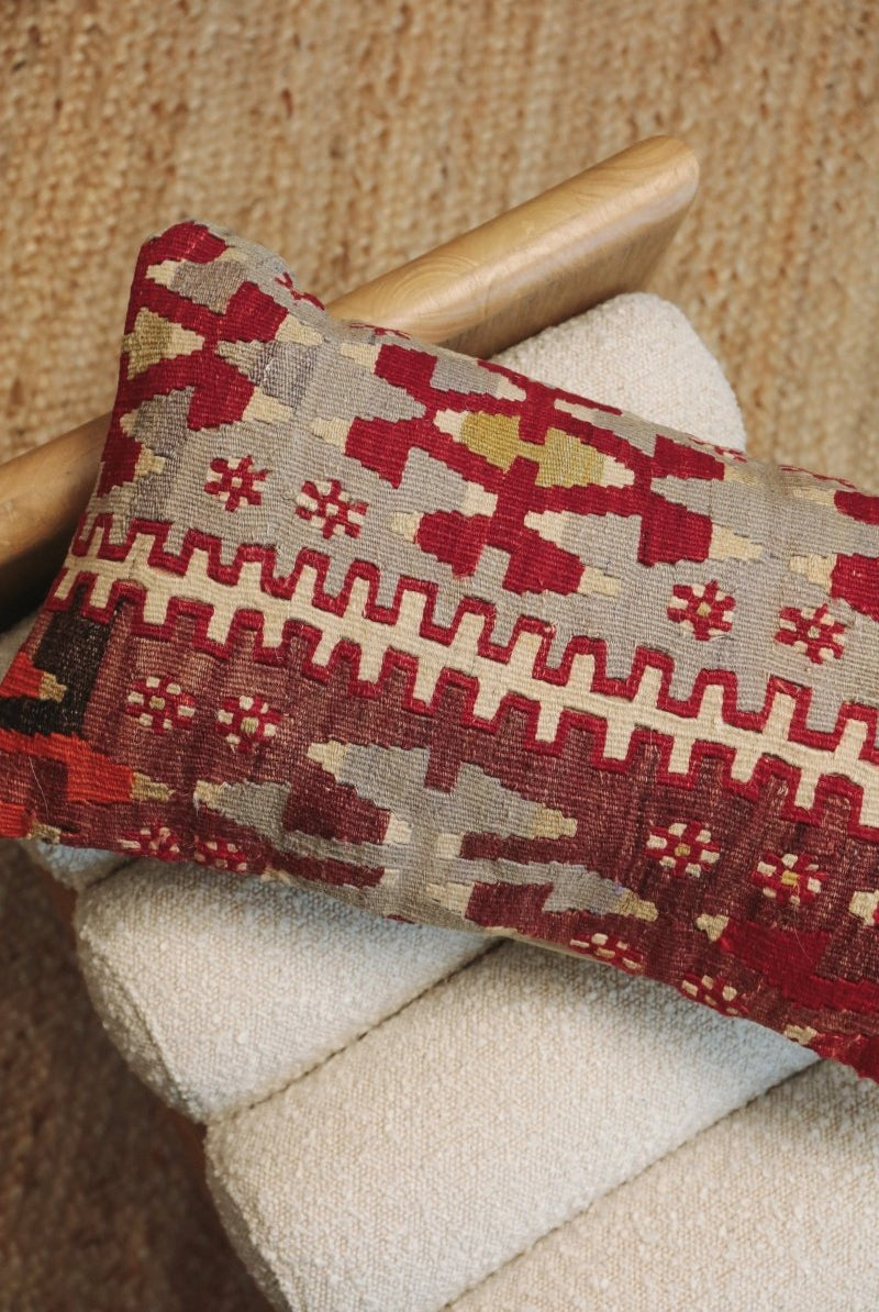 Kilim Lumbar Pillow On Bir - PC102 - OddBird Co.