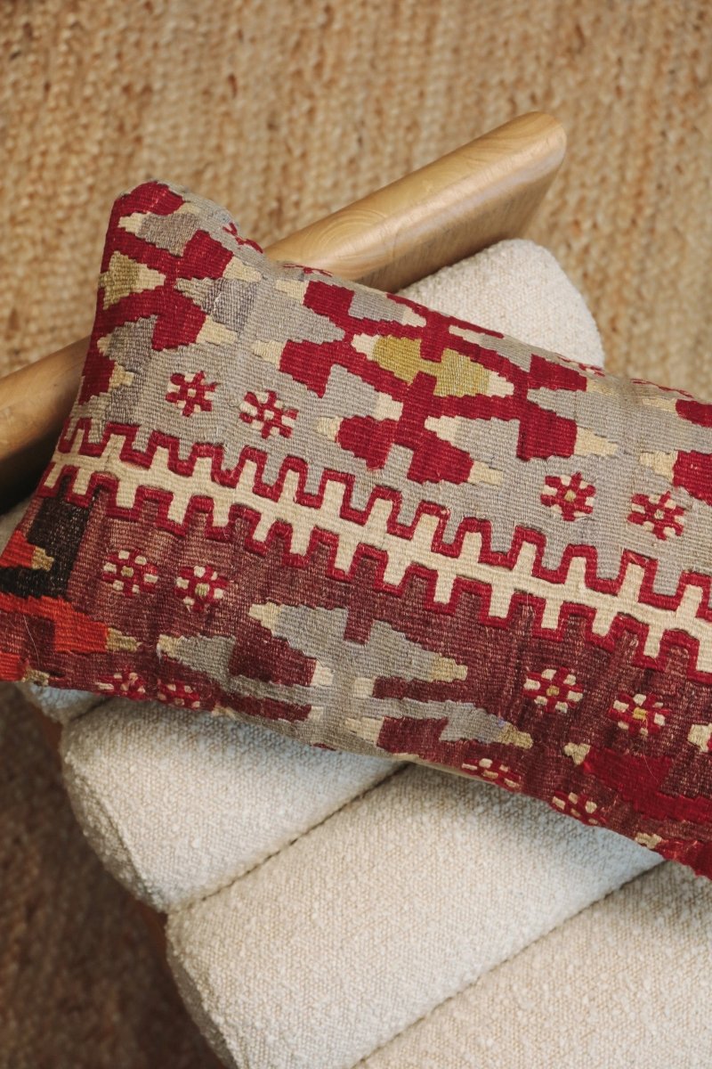 Kilim Lumbar Pillow On Bir - PC102 - OddBird Co.