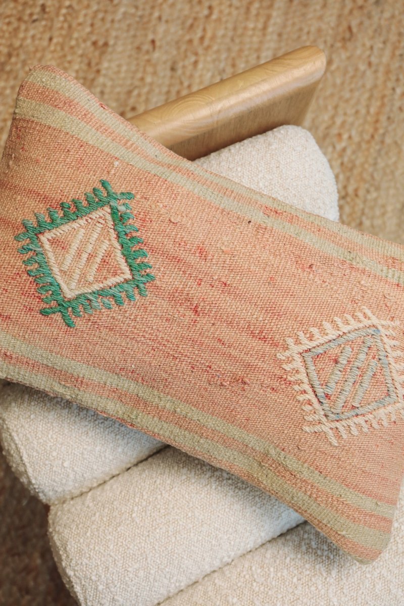Kilim Lumbar Pillow On Dokuz - PC91 - OddBird Co.