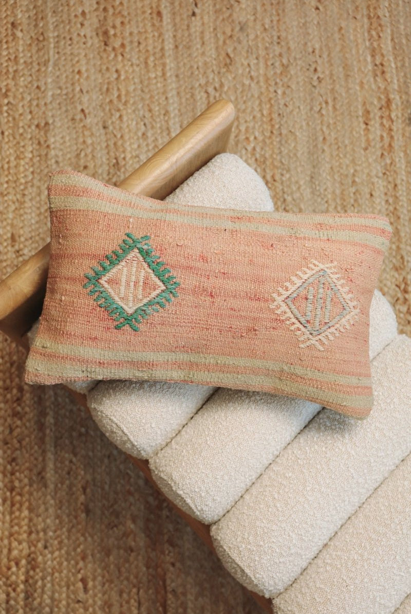 Kilim Lumbar Pillow On Dokuz - PC91 - OddBird Co.