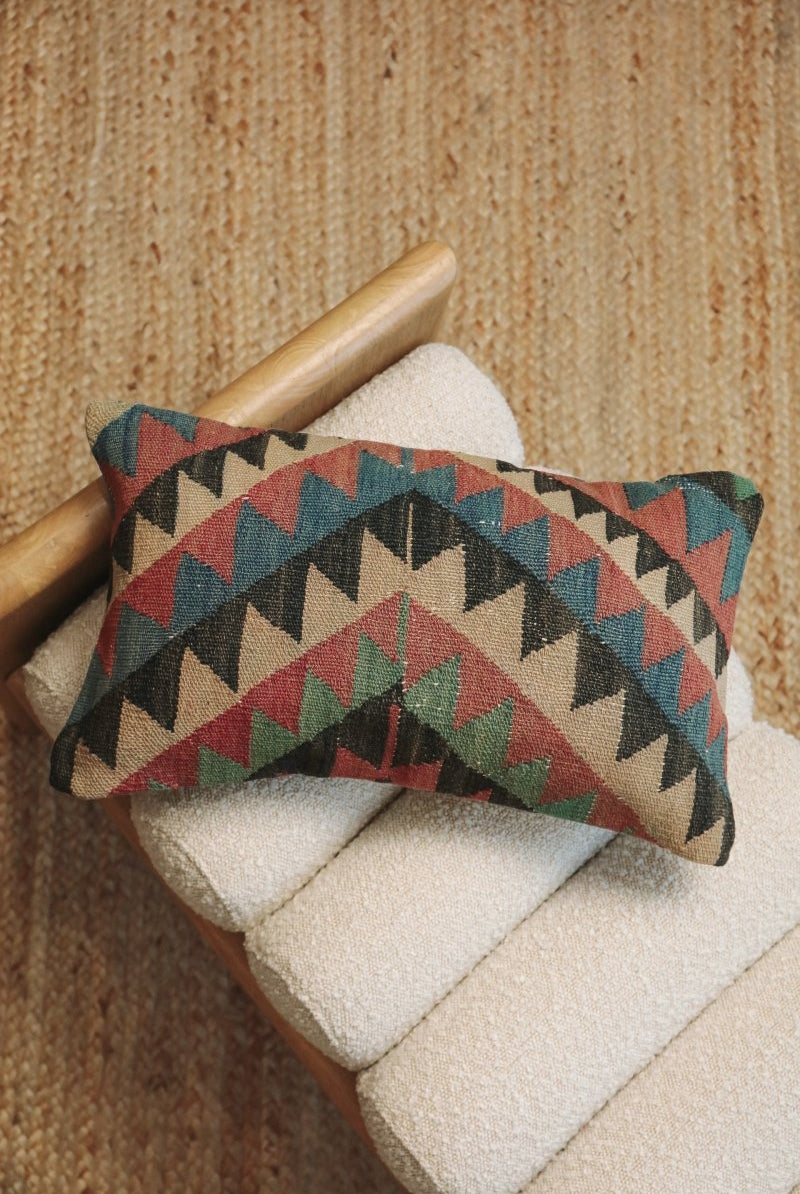 Kilim Lumbar Pillow On Iki - PC34 - OddBird Co.
