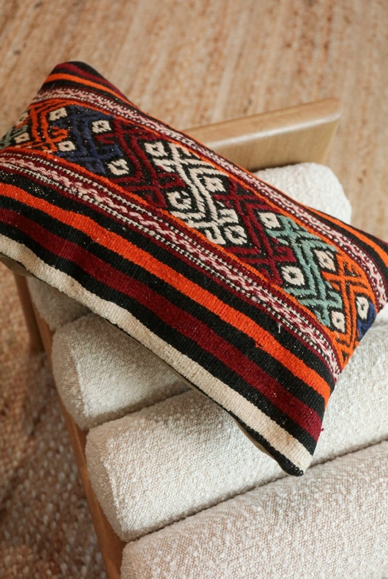 OddBird Pillows Kilim Lumbar Pillow Yirmi Alti