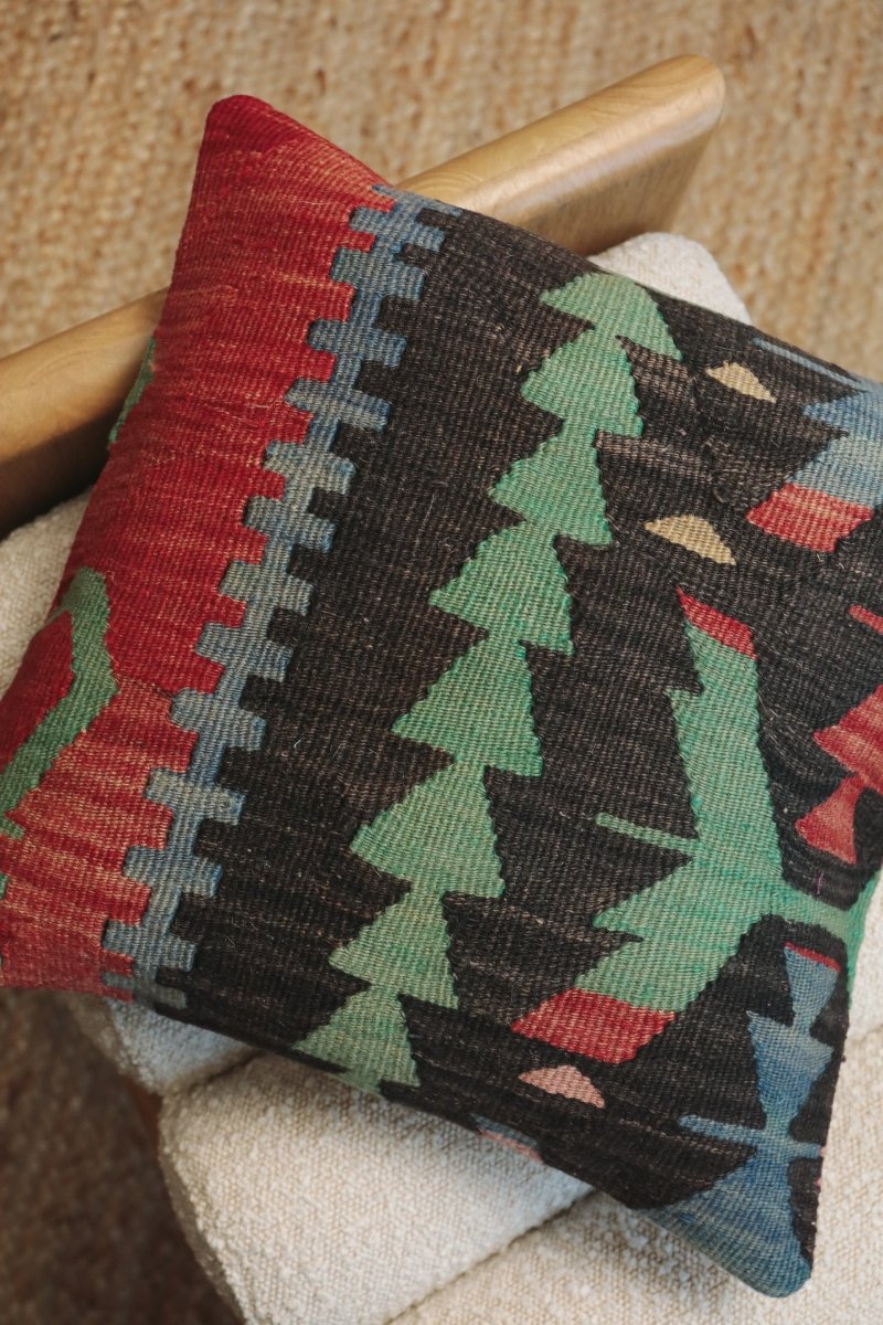 Kilim Square Pillow Bir - PC10 - OddBird Co.