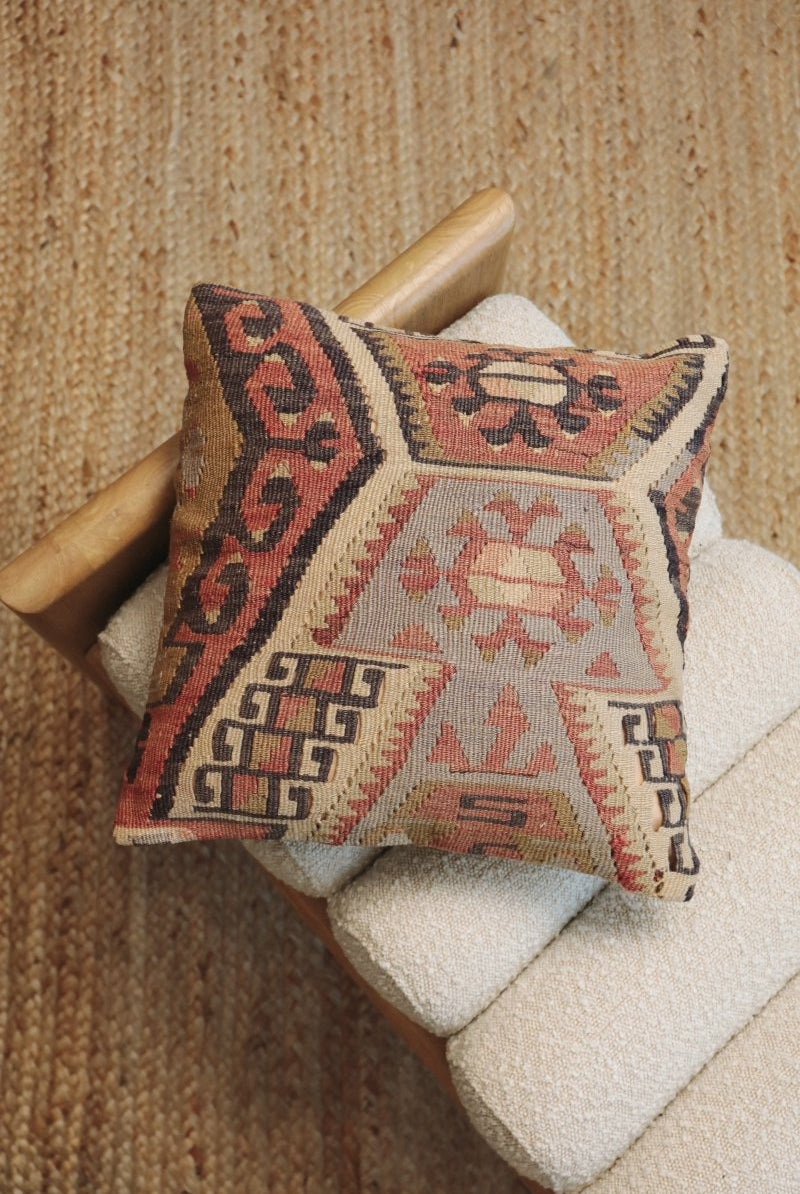 Kilim Square Pillow Dokuz - PC13 - OddBird Co.