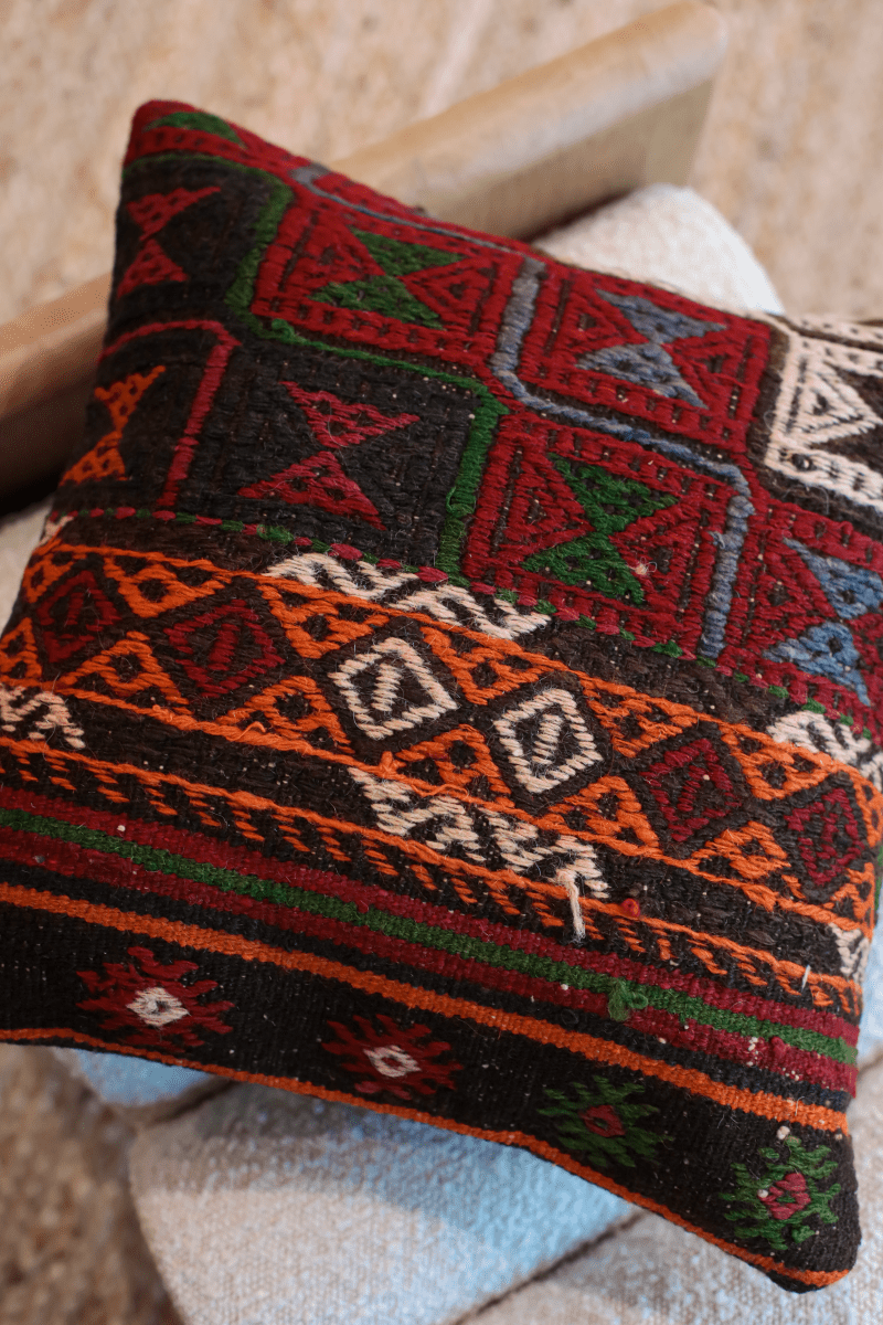 OddBird Pillows Kilim Square Pillow On Bes