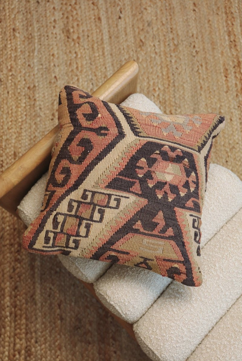 Kilim Square Pillow On Bir - - OddBird Co.