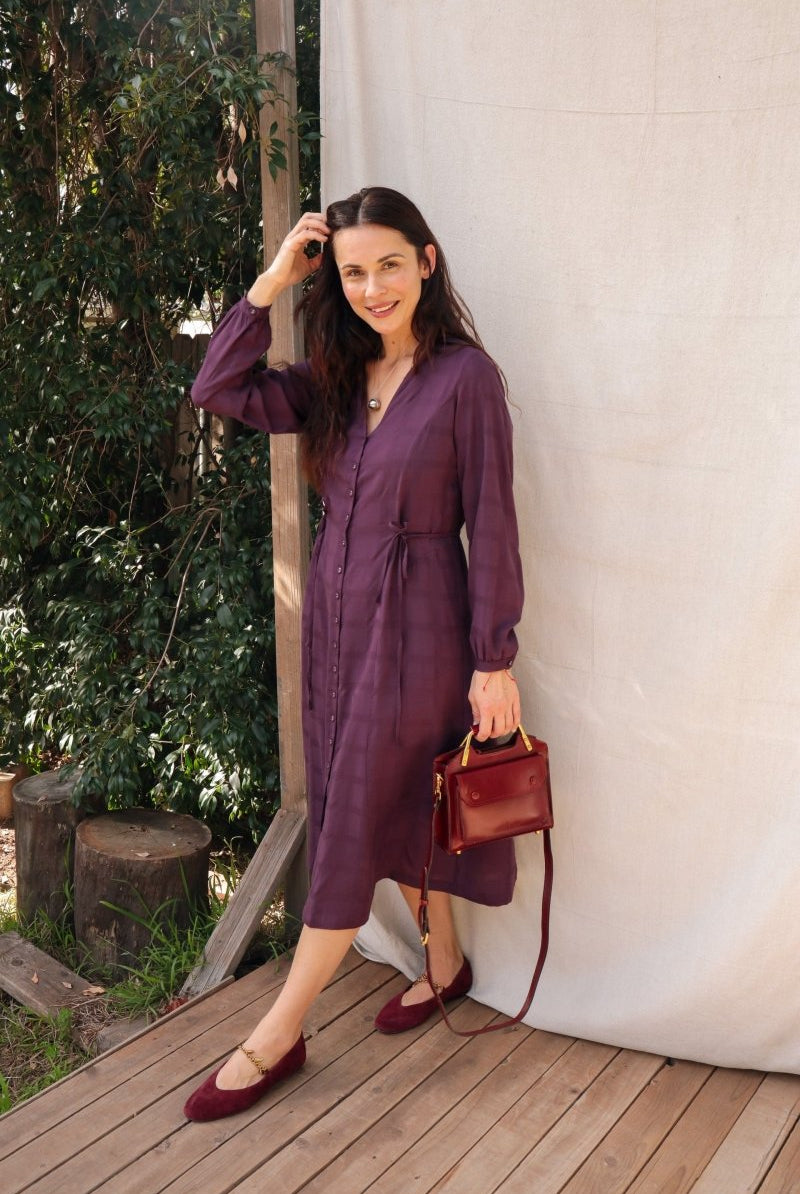 Limited Edition Dilek Dress - Long - Sleeve - DLEDILEKLSPLUMXS - OddBird Co.