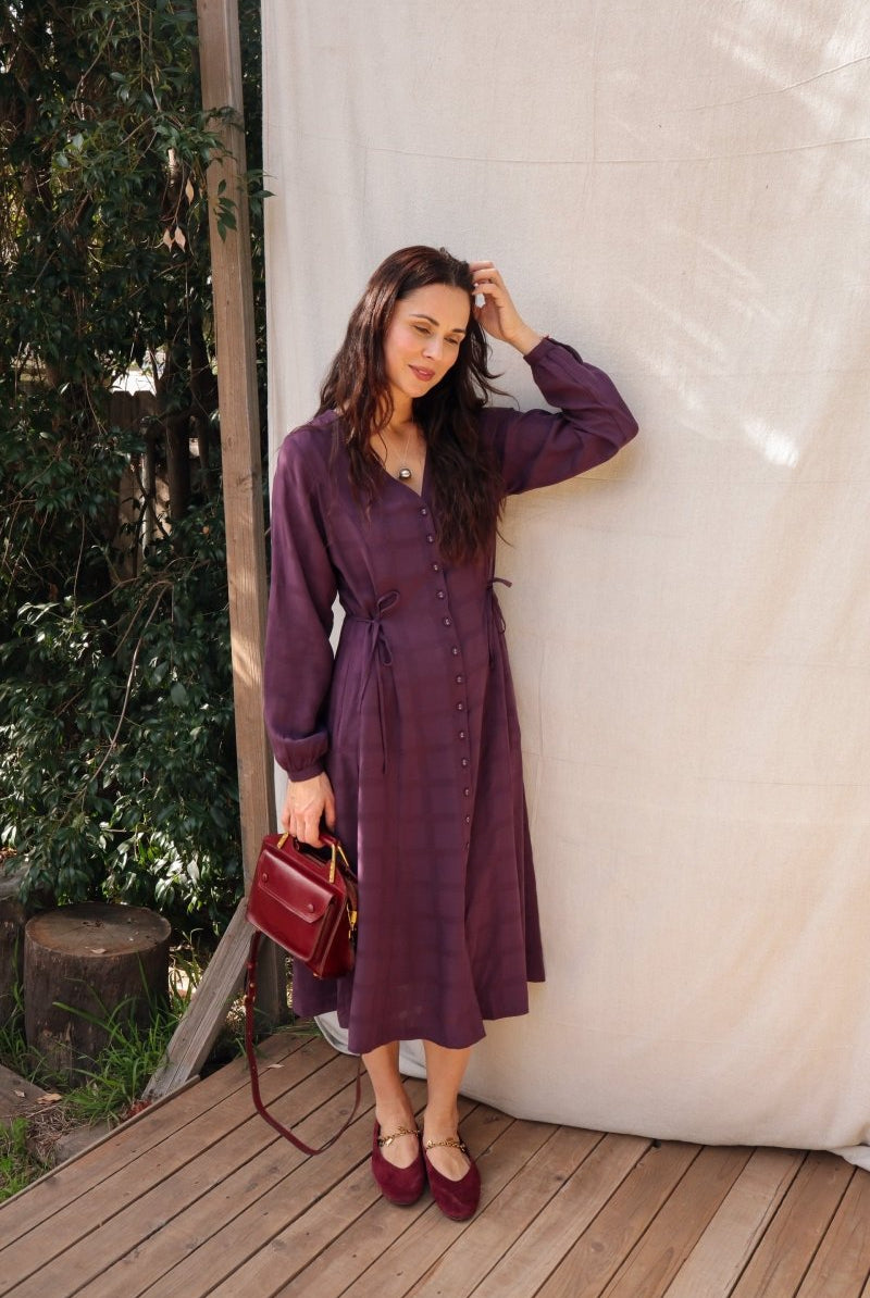 Limited Edition Dilek Dress - Long - Sleeve - DLEDILEKLSPLUMXS - OddBird Co.