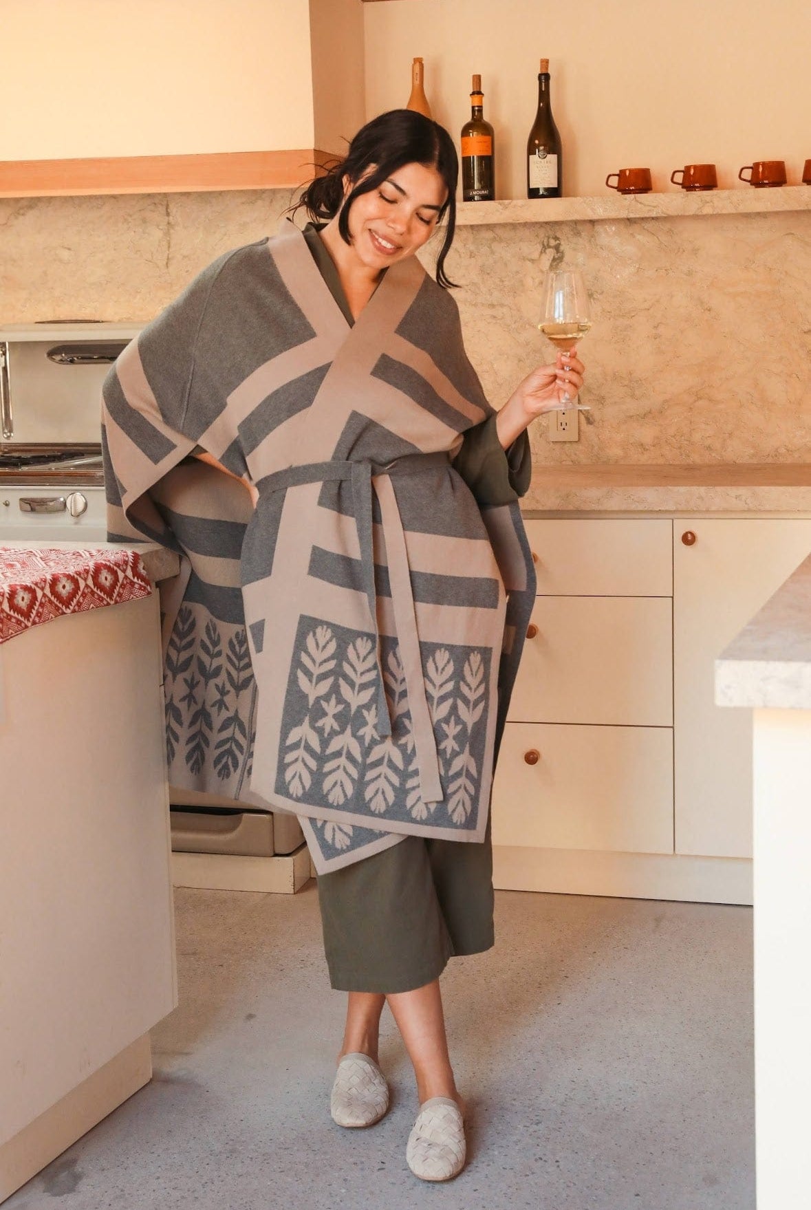 OddBird Loungewear Limited Edition Sarıl 4-Way Knit - Printed Latte - PREORDER