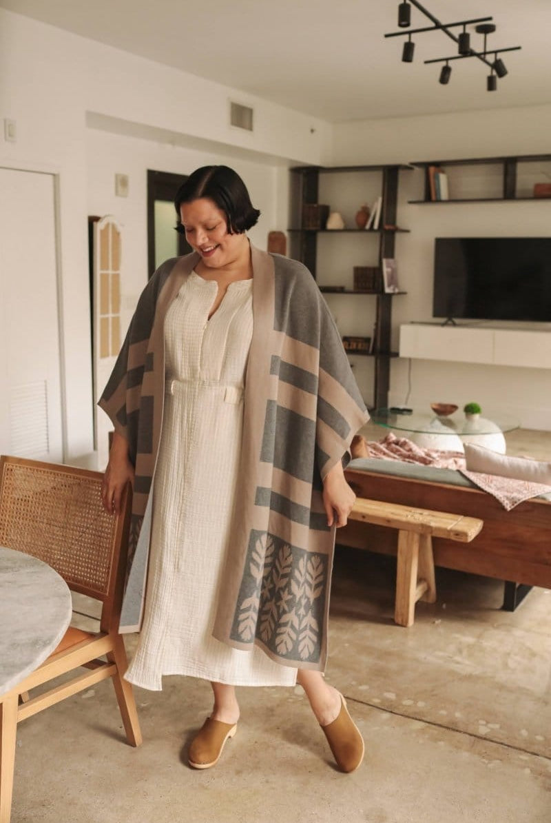 OddBird Loungewear Limited Edition Sarıl 4-Way Knit - Printed Latte - PREORDER