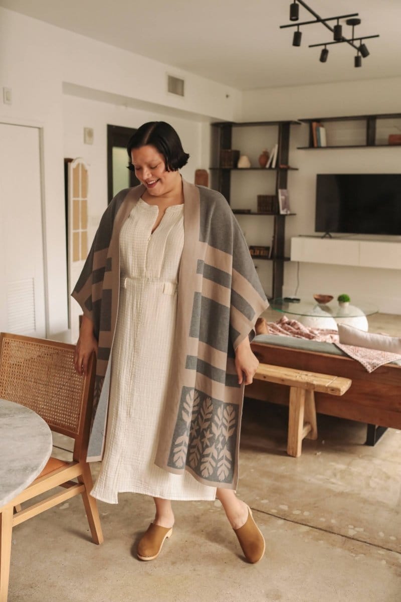 OddBird Loungewear Limited Edition Sarıl 4-Way Knit - Printed Latte - PREORDER