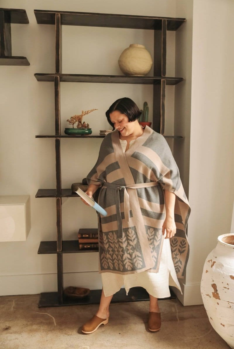 OddBird Loungewear Limited Edition Sarıl 4-Way Knit - Printed Latte - PREORDER