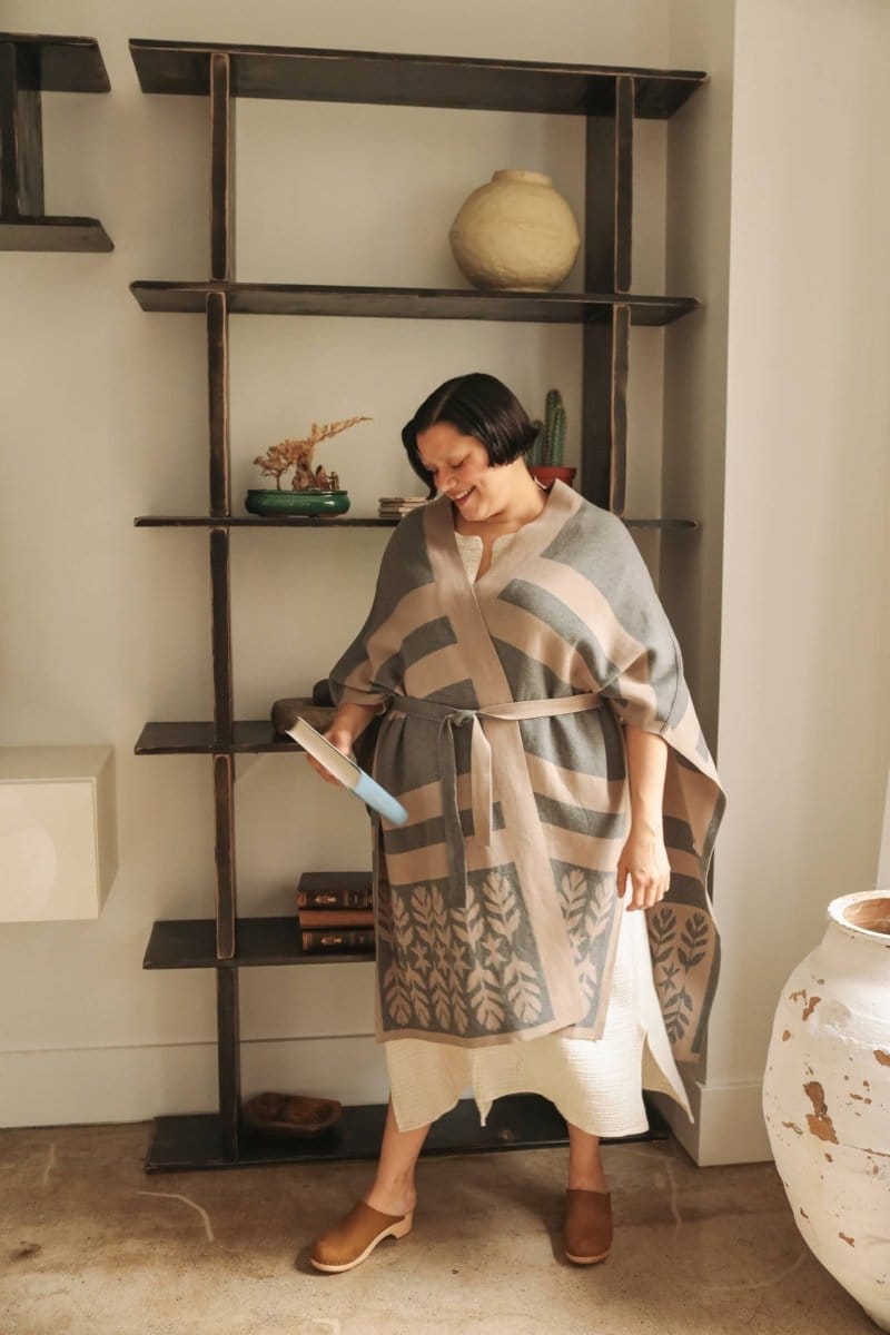 OddBird Loungewear Limited Edition Sarıl 4-Way Knit - Printed Latte - PREORDER