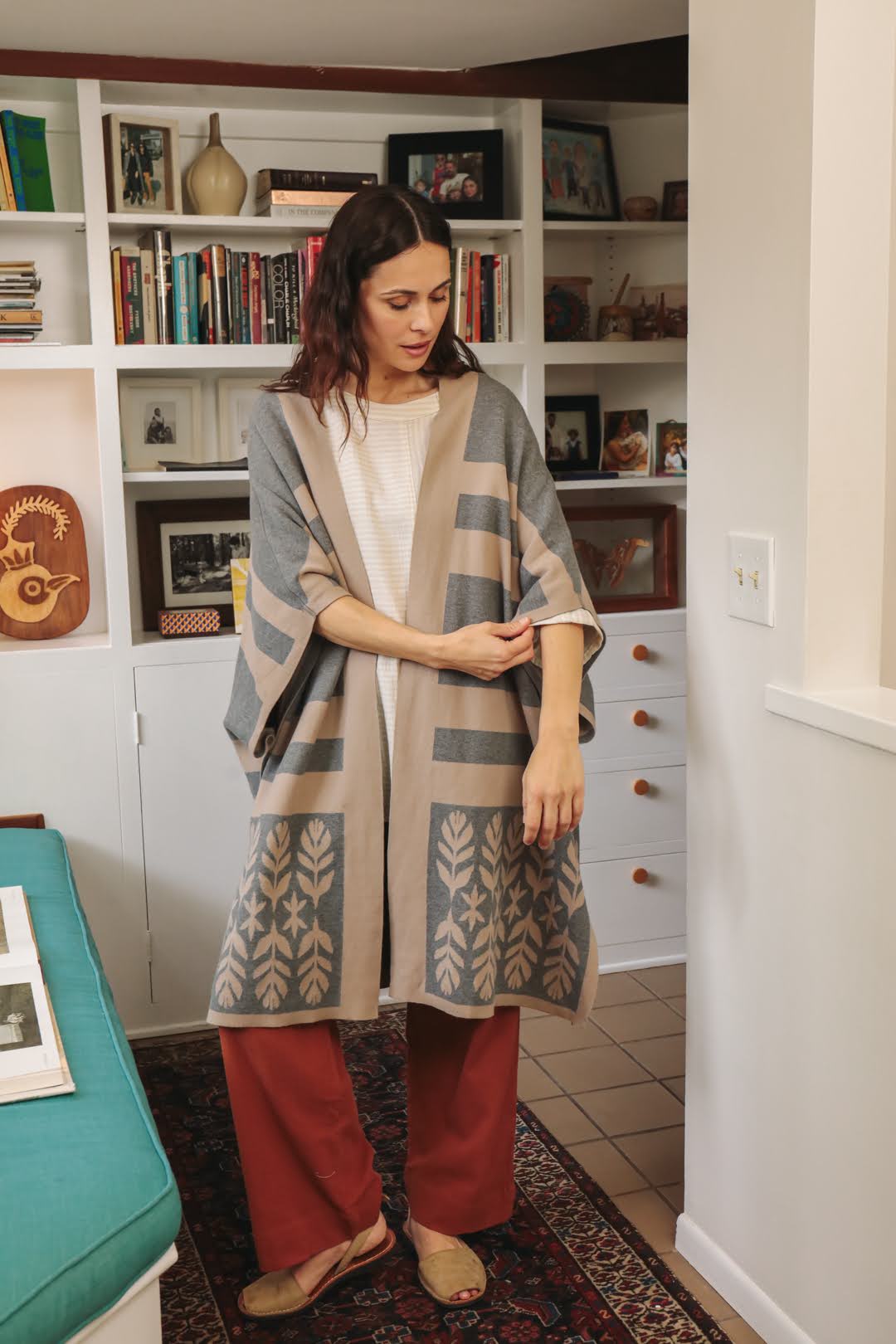 OddBird Loungewear Limited Edition Sarıl 4-Way Knit - Printed Latte - PREORDER