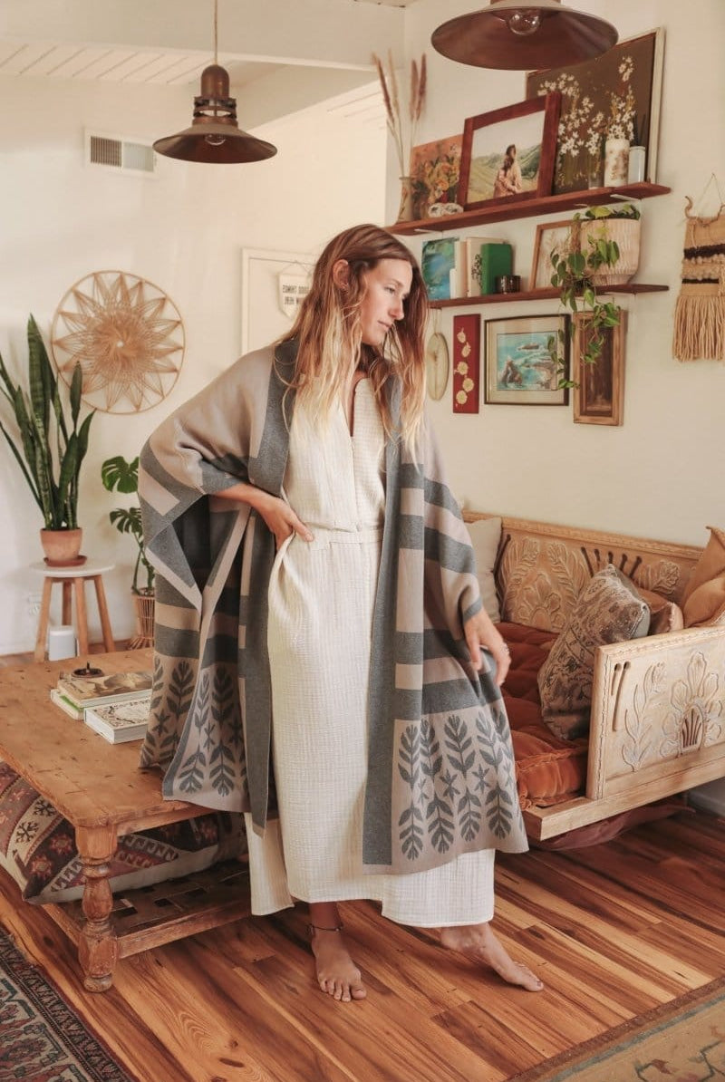 OddBird Loungewear Limited Edition Sarıl 4-Way Knit - Printed Latte - PREORDER