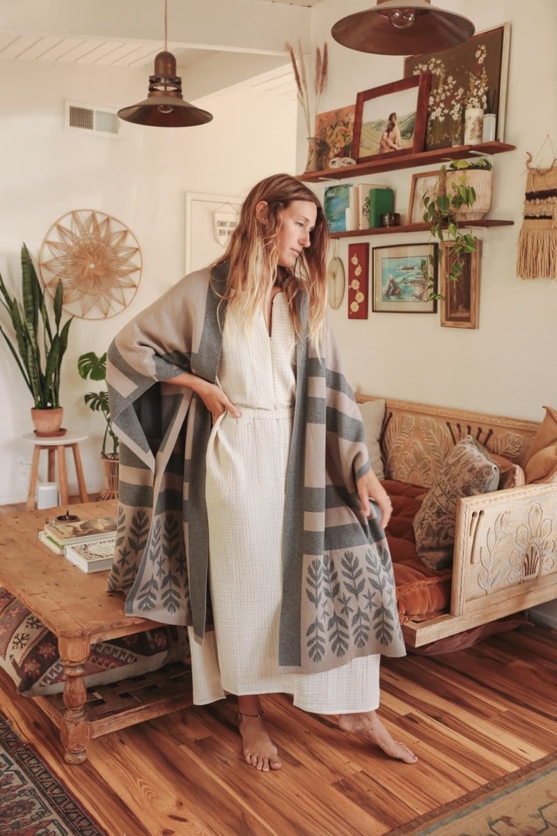 OddBird Loungewear Limited Edition Sarıl 4-Way Knit - Printed Latte - PREORDER