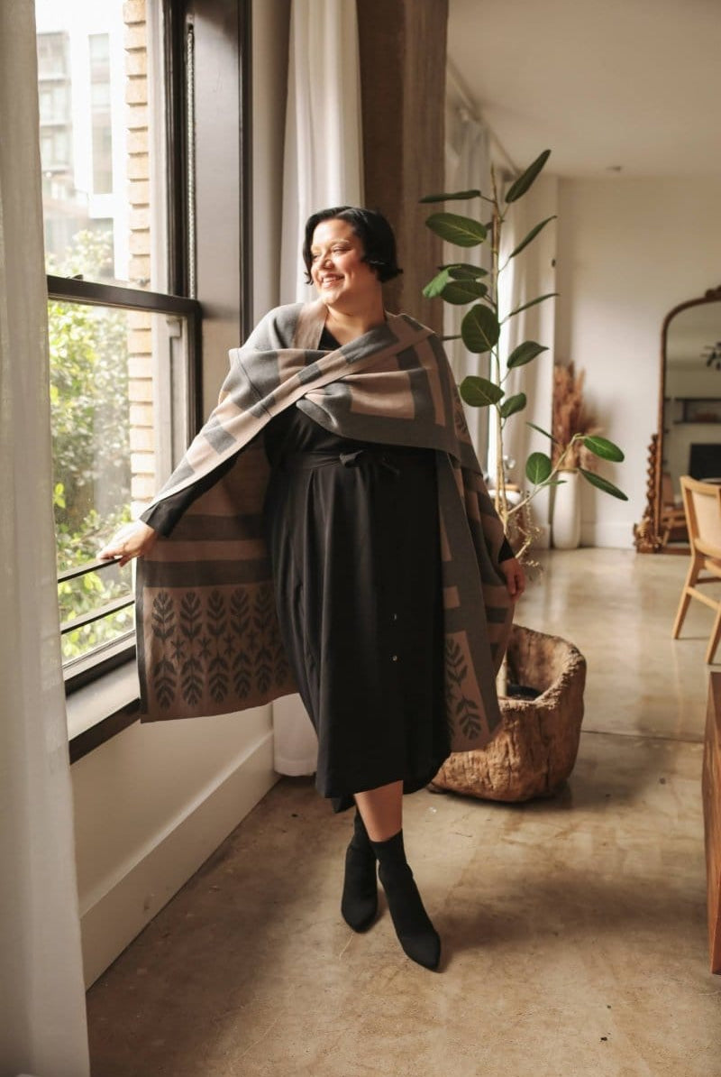 OddBird Loungewear Limited Edition Sarıl 4-Way Knit - Printed Latte - PREORDER