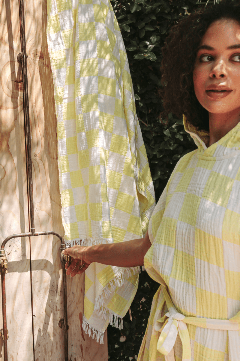 OddBird Co. Limonata Check Handwoven Bath Towel