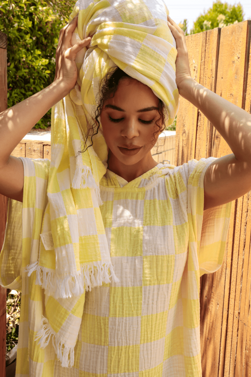 OddBird Co. Limonata Check Handwoven Bath Towel