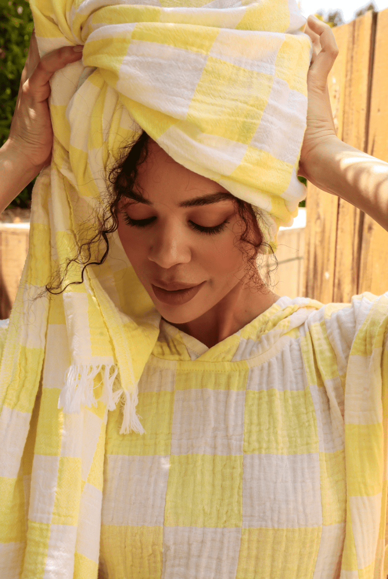 OddBird Co. Limonata Check Handwoven Bath Towel