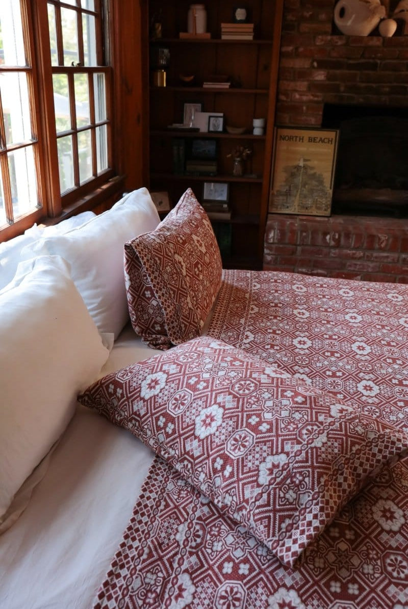 OddBird Blankets Burnt Orange Mosaic Handwoven Pillowcases