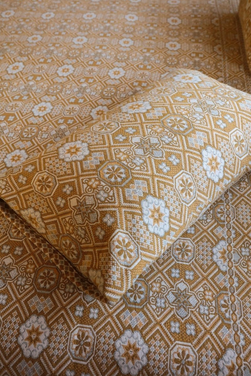 OddBird Blankets Mustard Mosaic Handwoven Pillowcases