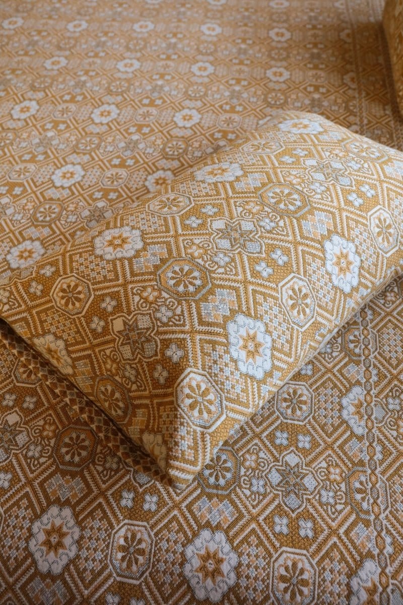 OddBird Blankets Mustard Mosaic Handwoven Pillowcases