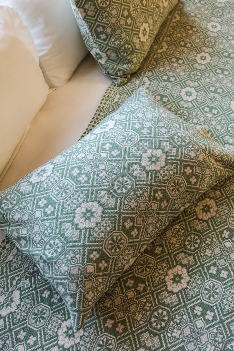 OddBird Blankets Sage Green Mosaic Handwoven Pillowcases