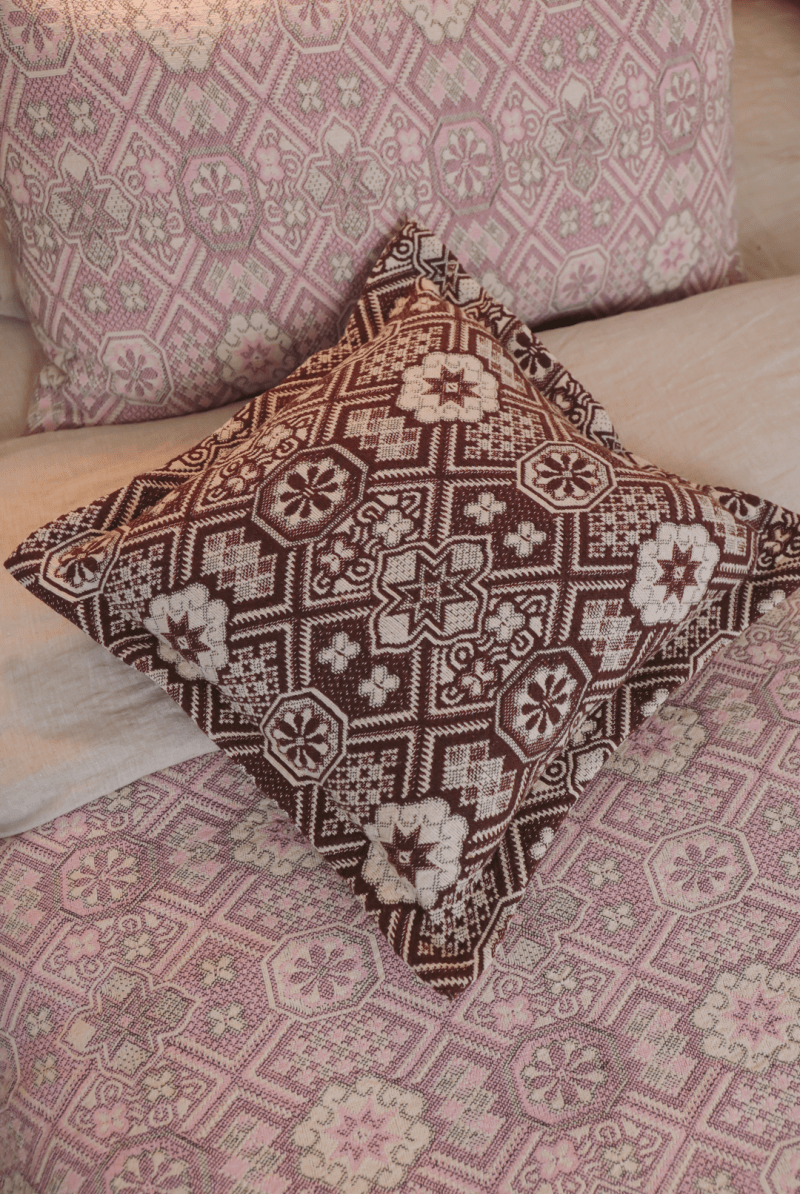 OddBird Blankets Chocolate Brown Mosaic Handwoven Throw Pillow