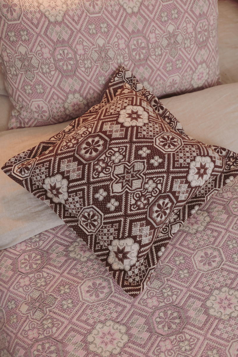 OddBird Blankets Chocolate Brown Mosaic Handwoven Throw Pillow