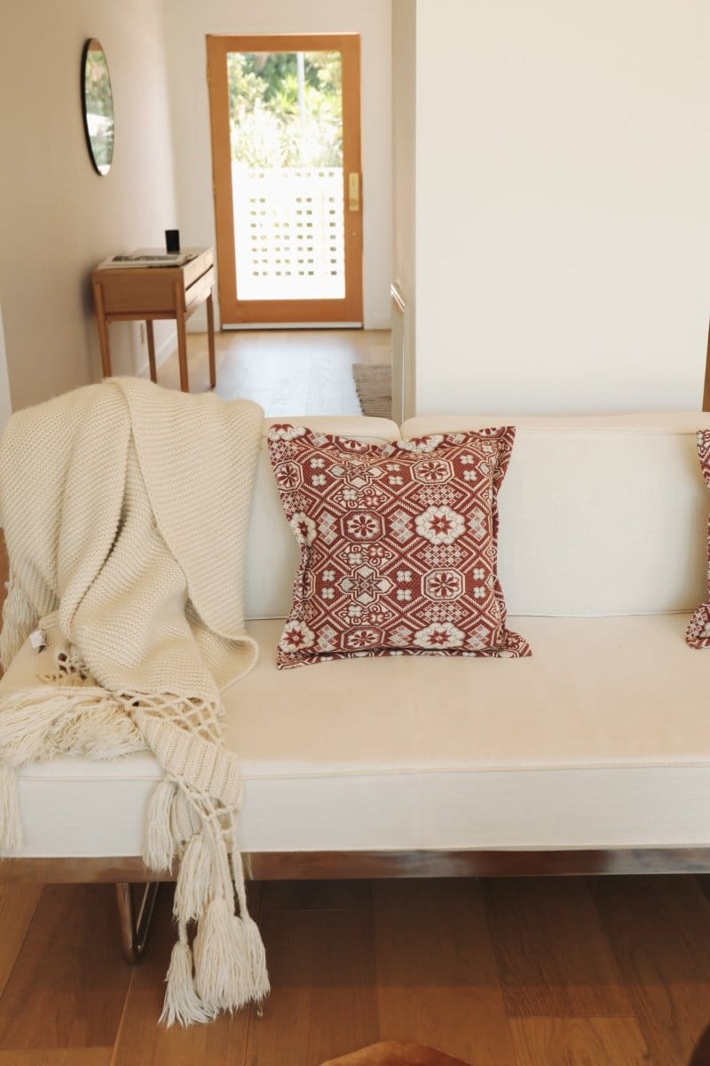 OddBird Blankets Burnt Orange Mosaic Handwoven Throw Pillow