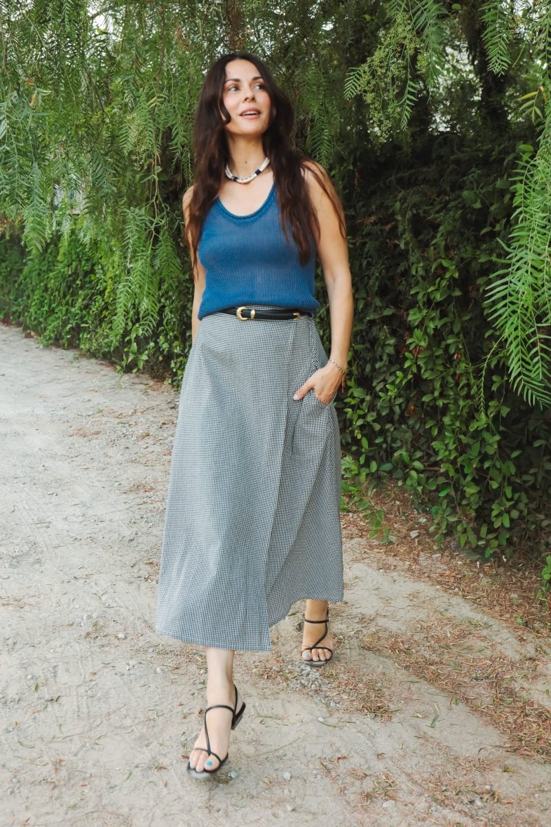*NEW* Abla A-Line Wrap Skirt - Gingham - - OddBird Co.