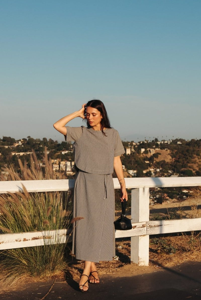 *NEW* Abla A-Line Wrap Skirt - Gingham - - OddBird Co.