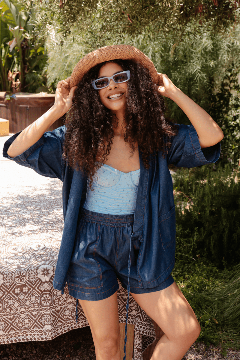 OddBird Loungewear *NEW* Kardeş Loungewear Shorts - Chambray