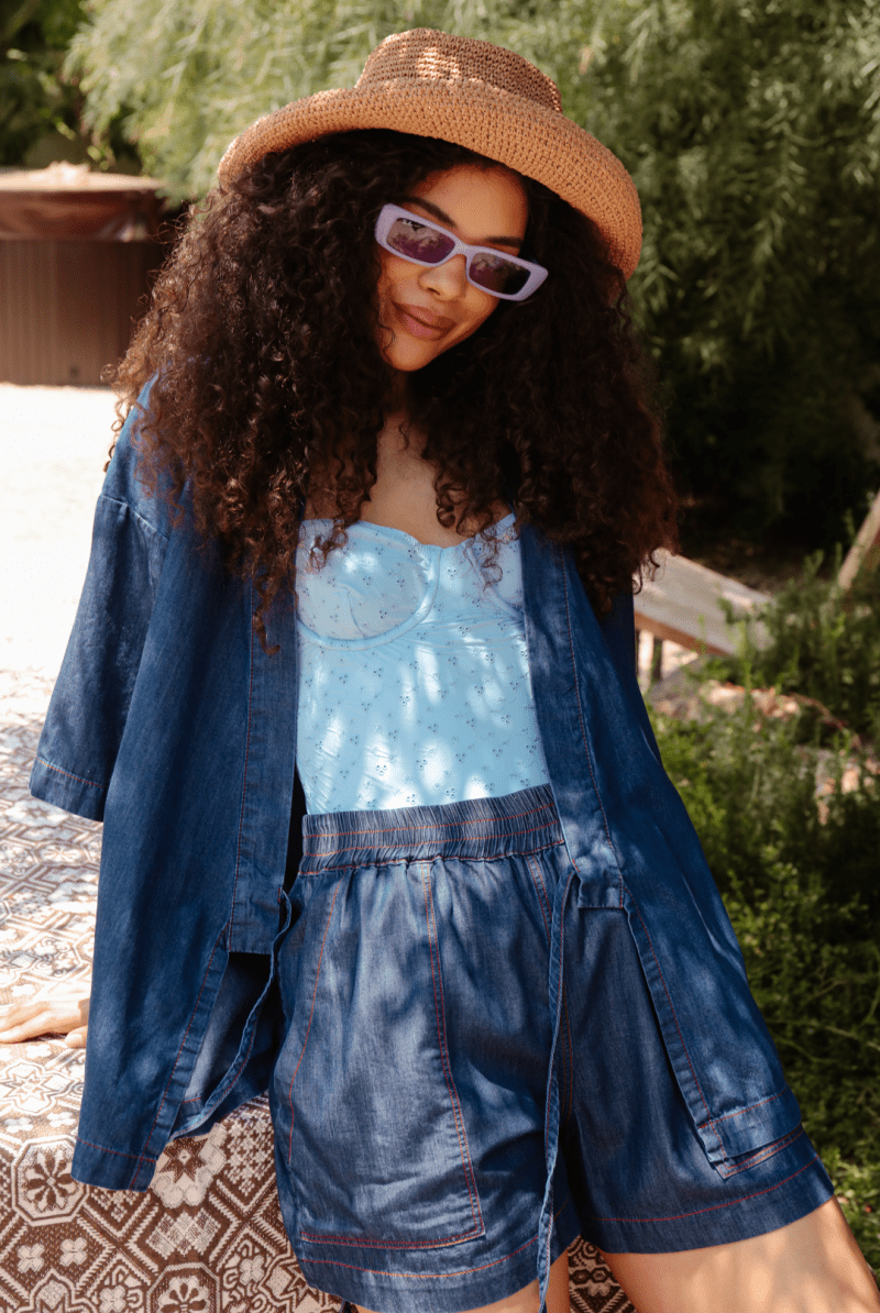 OddBird Loungewear *NEW* Kardeş Loungewear Shorts - Chambray