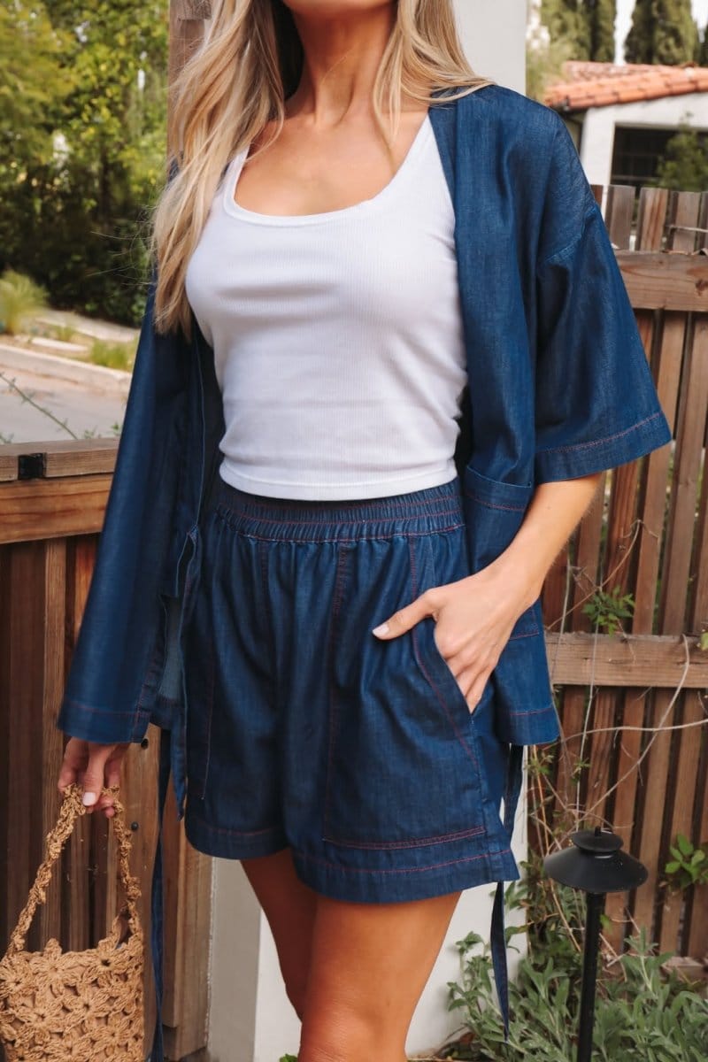 OddBird Loungewear *NEW* Kardeş Loungewear Shorts - Chambray