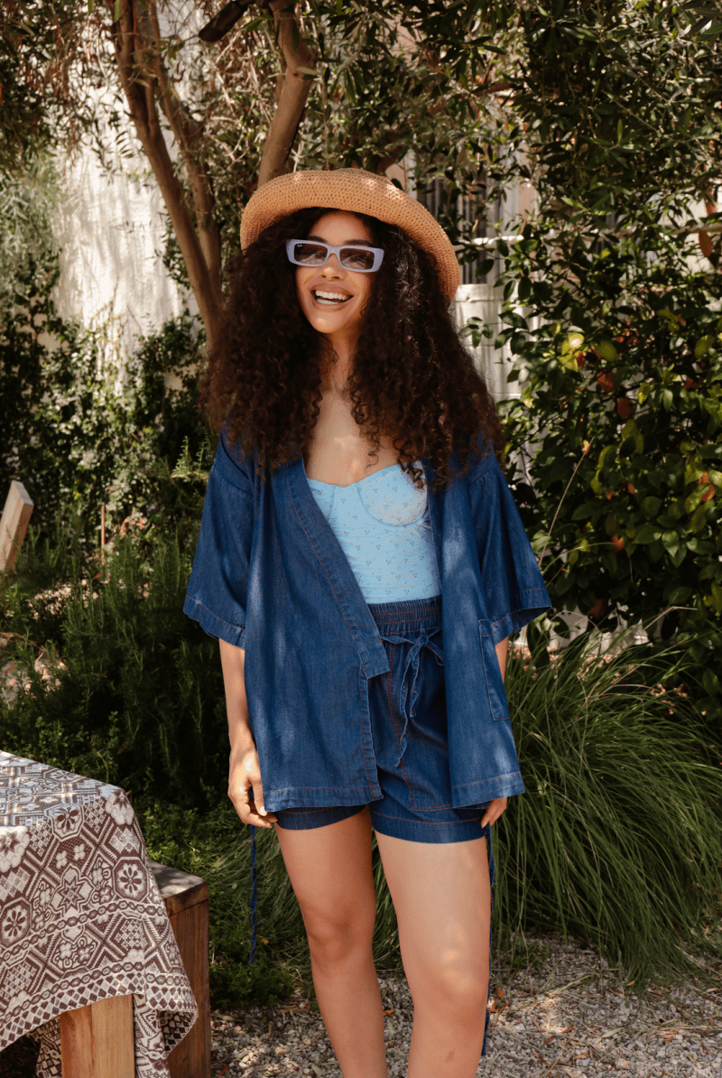 OddBird Loungewear *NEW* Kardeş Loungewear Shorts - Chambray