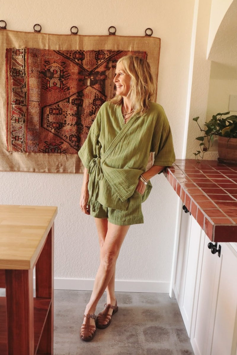 *New* Kardeş Loungewear Shorts - Yeşil - SLEKYESILXS - OddBird Co.
