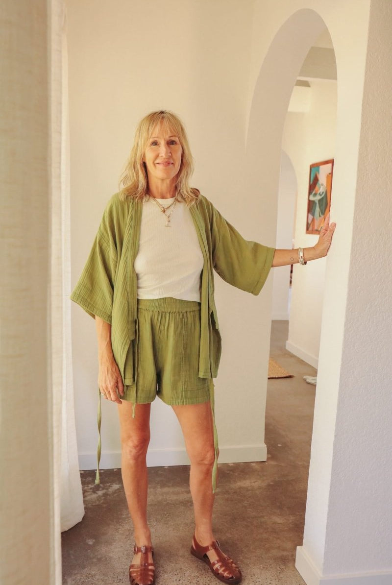 *New* Kardeş Loungewear Shorts - Yeşil - SLEKYESILXS - OddBird Co.