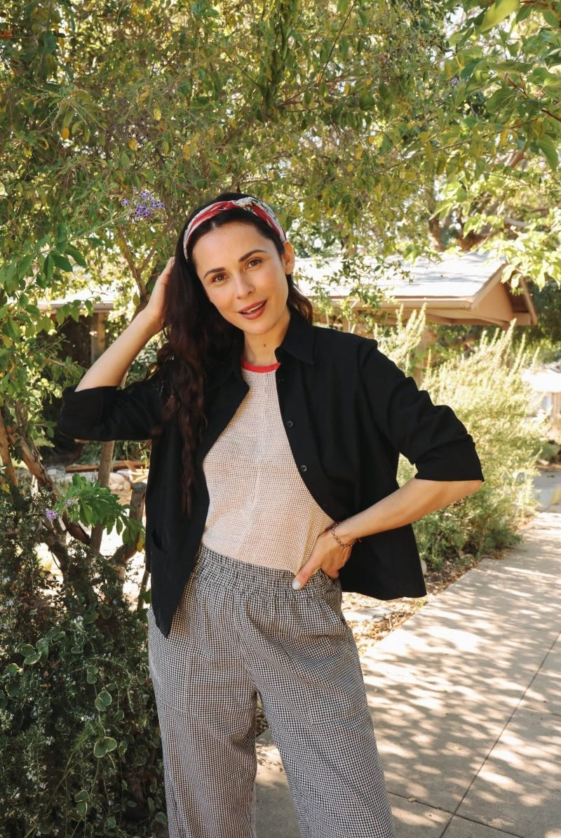 *NEW* Limited Edition Melek Cropped Denim Shirt - Black - - OddBird Co.