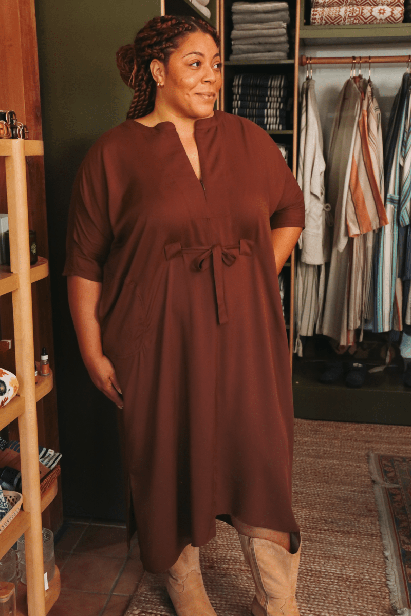 OddBird Loungewear Rüya Tunic - Chocolate Brown