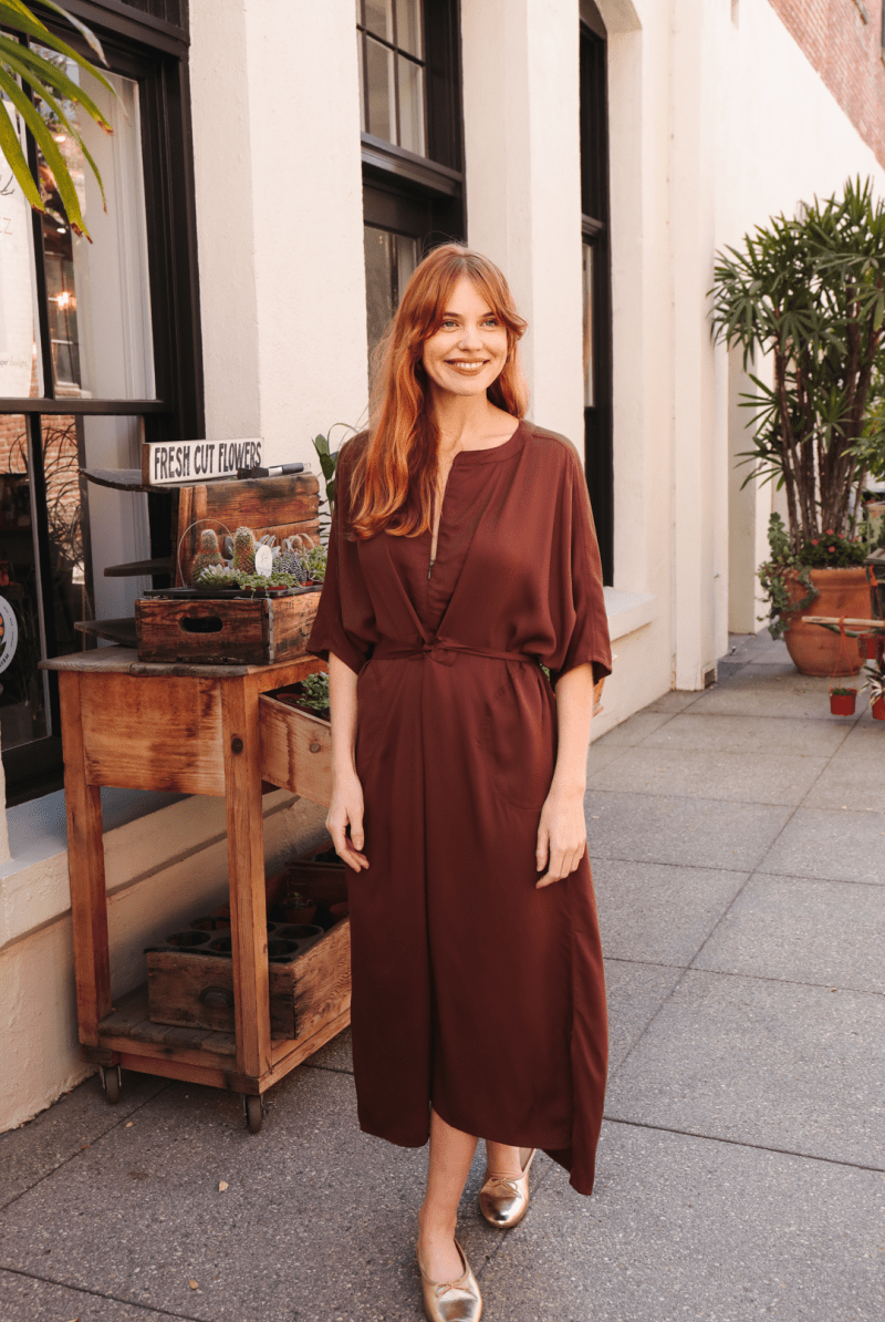 OddBird Loungewear Rüya Tunic - Chocolate Brown